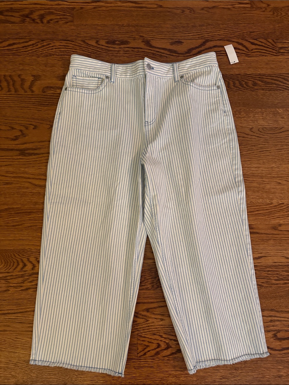 Talbots Wide Leg Crop pinstriped jeans
